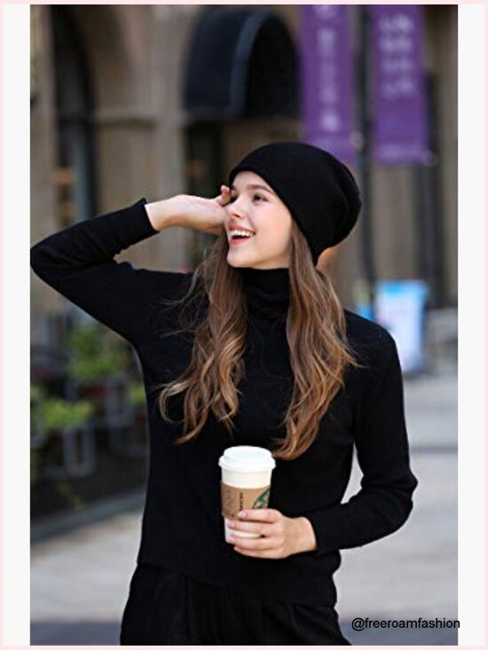 100% Cashmere Double Layered Ski Beanie Hat High-Performance Winter Beanie